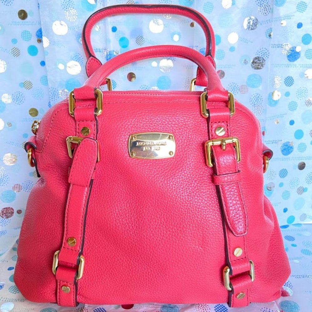 MICHAEL KORS PEBBLED LEATHER BEDFORD SATCHEL